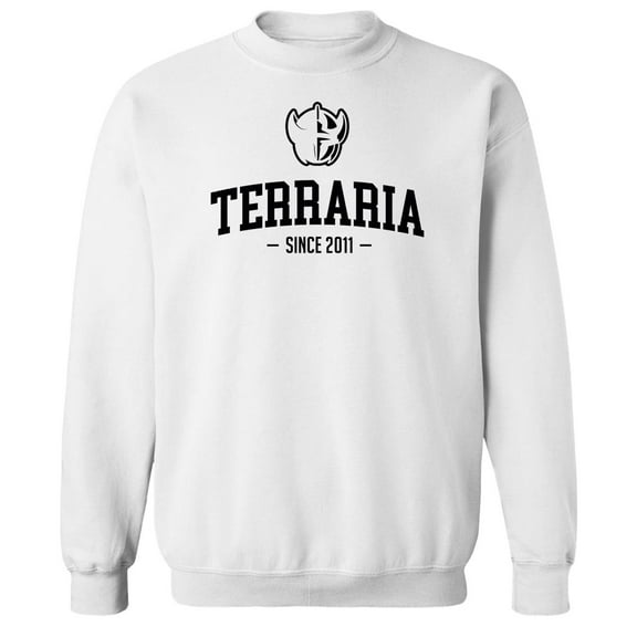 Terraria Terraria Since 2011 Graphic White Men's Cotton Pullover Sweatshirt