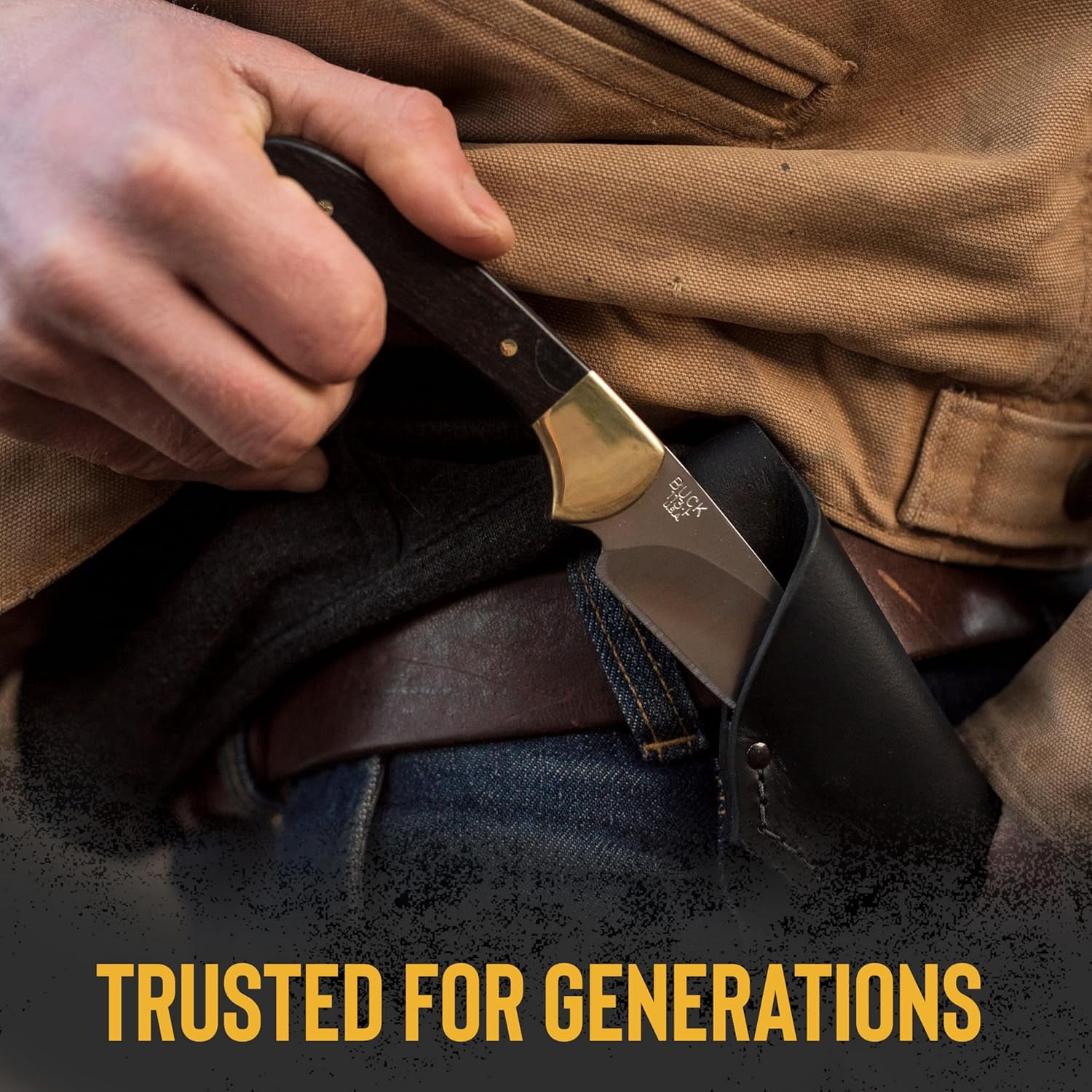 Buck Knives 113 Ranger Skinner Hunting Knife, 3-1/8" Fixed Blade, Ebony/Brass Handle, 5.2 oz
