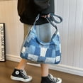 thumbnail image 4 of Women's Canvas Patchwork Tote Bag – Fashionable Large Capacity Shoulder Bag, 4 of 6
