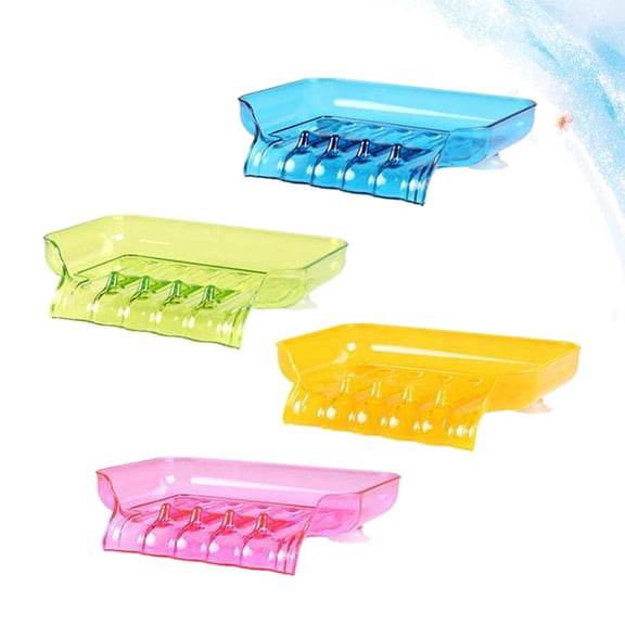 4 PCS Suction Soap Box Household Soap Sturdy Soap Holder 13x9x3.5cm
