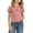 Pink-D, variant on Girls Square Neck Short Sleeve T-Shirt Striped Pattern Soft Cute Clothes for Toddlers