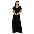 thumbnail image 1 of Inkmeso Robe Maxi en Jersey Style Portefeuille Taille Froncée Été Décontractée Classique Longue, 1 of 8