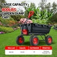 thumbnail image 3 of JoanKaren Garden Dump Cart,800lbs Capacity,Heavy Duty Yard Wagon with All Terrain Tires & 180°Adjustable Handle,Black, 3 of 8