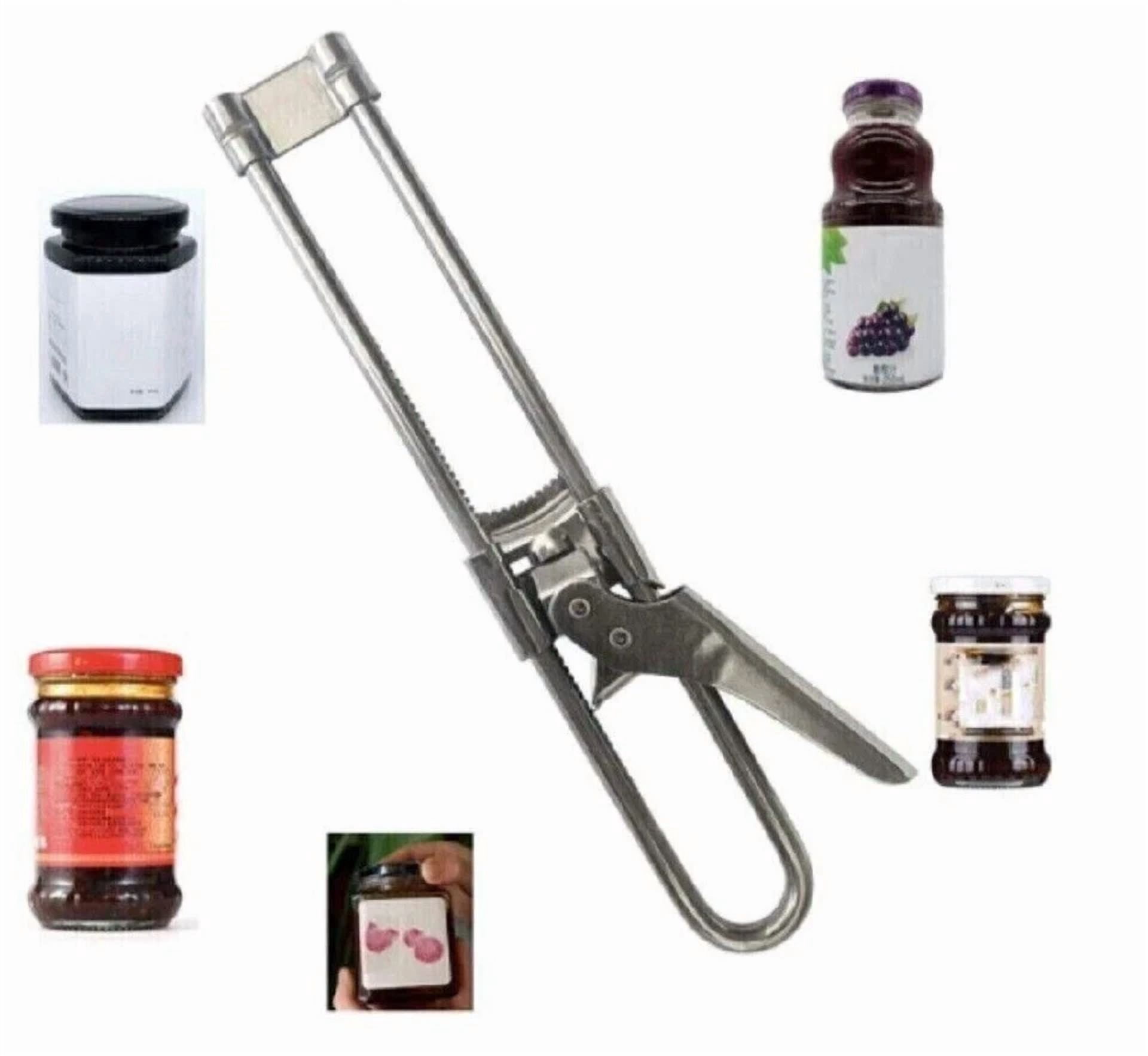 Stainless Steel Can Opener Multifunctional Adjustable Jar Lid Gripper Tool