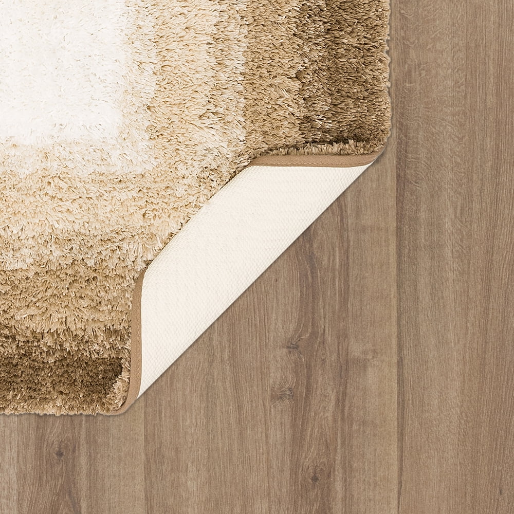 Mohawk Home Ombre Plush Pile Stain/Fade Resistant Non-Slip Machine Washable Bath Mat, Barley, 1' 5" x 2'