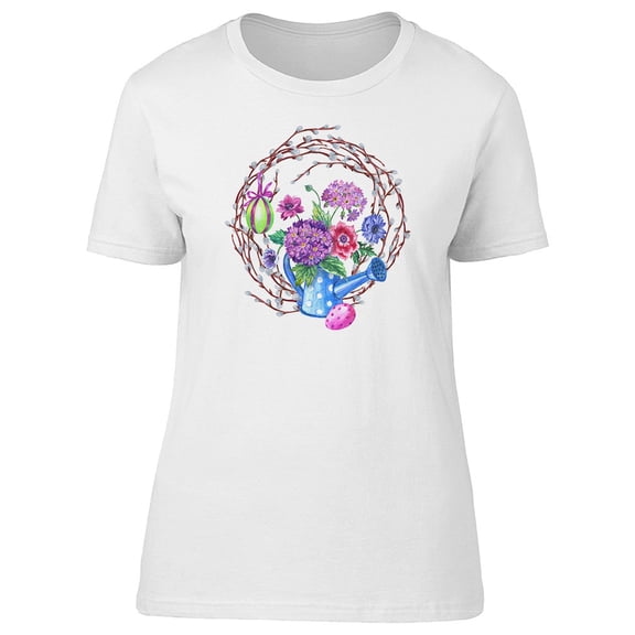 Easter Eggs & Watering Can Tee Women's -Image by Shutterstock