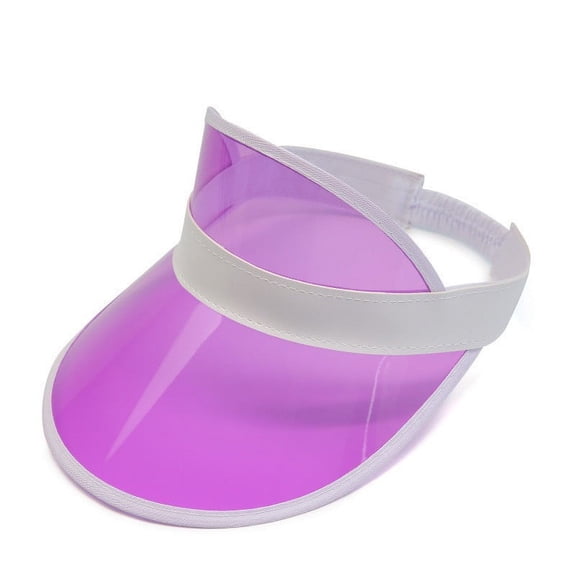 CIENVNSTG Transparent Curved Brim Kids Empty Top Sun Visor Hat Elastic Headband Cap for Summer Outdoor Beach Use Light Purple
