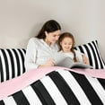 thumbnail image 4 of jejeloiu White Black Stripe 7-Piece Twin Bedding Sets,Modern Geometric Line Bedding Comforter Set,Minimaliat Stripes Desgin Sheet Sets For Girls Boys,Super Cozy Room Decor Reversible, 4 of 8