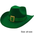 thumbnail image 3 of Jiibva Irish Festival Cowgirl Cap Western Decorative Belt Cowboy Hat Stylish Wide Brimmed Hat Outdoor Wear For Men Women, 3 of 7