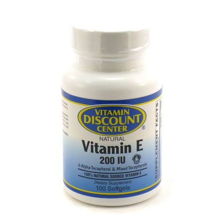 La vitamine E 200 UI par 100 Vitamin Discount Center Gélules