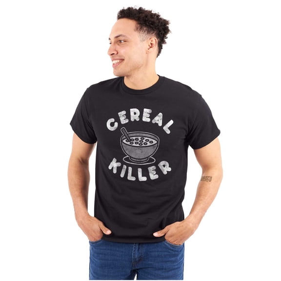 Funny Food Pun Cereal Killer Joke Men's Graphic T Shirt Tees Brisco Brands S
