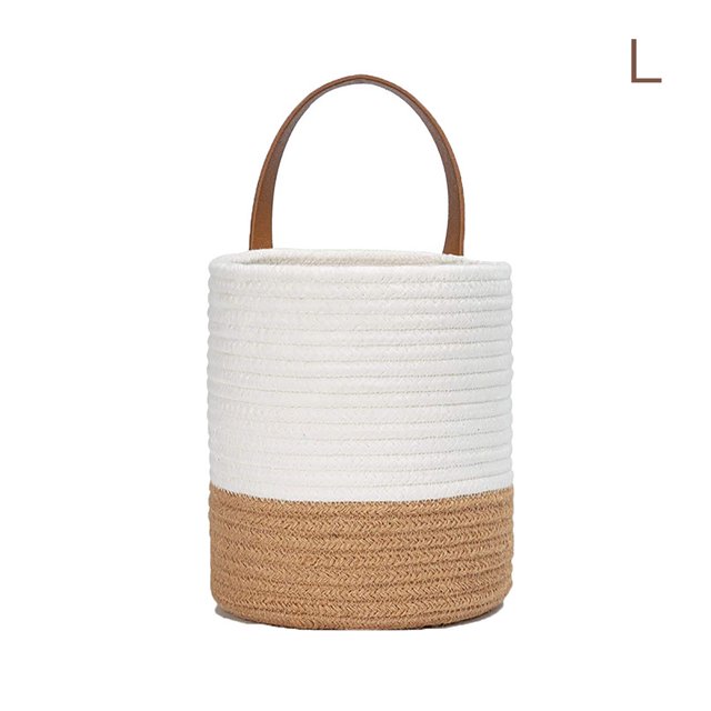 Woven Storage Basket Rope Planter Baskets Single Artificial Flower Pure Handmade Belt Imitation Rattan Wall Hanging