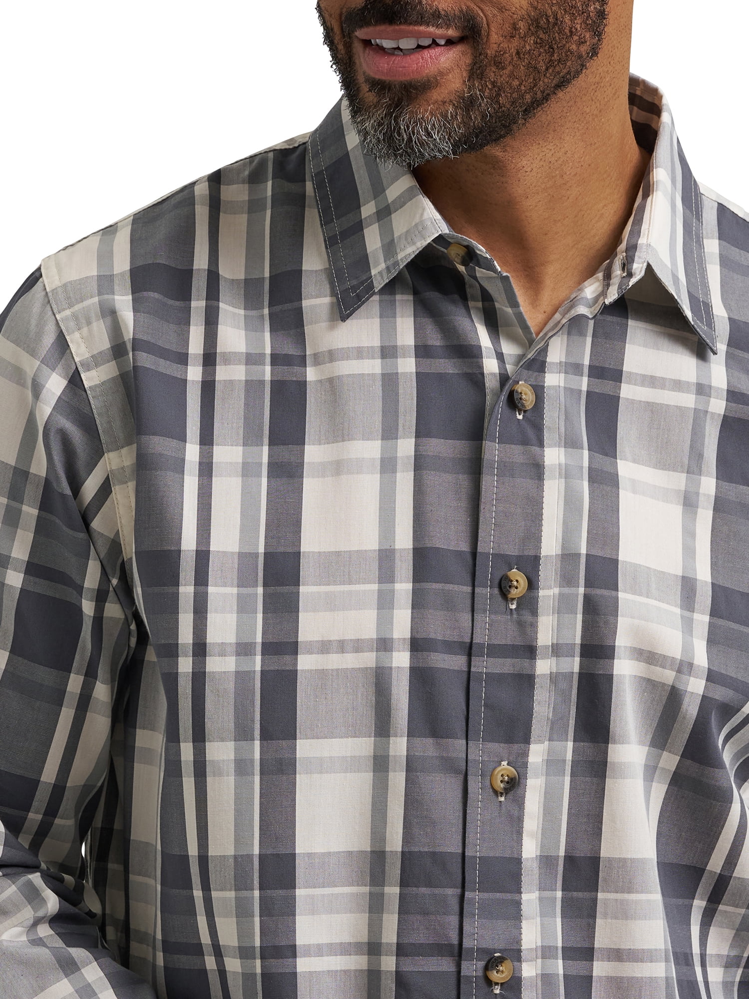 Wrangler® Men's Long Sleeve Plaid Shirt, Sizes S-5XL