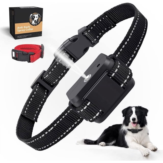Anti Bark Dog Collar Citronella Spray, Automatic Dog Bark Recognition, Rechargeable Dog Training Collar with 2 Anti Barking Straps for Small Medium Large Dogs
