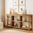 thumbnail image 6 of Tribesigns 63-Inch Solid Wood Console Sofa Table, 3-Tier Narrow Farmhouse Entryway Table with 6 Storage Cubes for Living Room, Hallway, Brown, 6 of 9