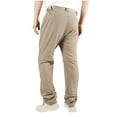 thumbnail image 5 of YUGYXL Men's Nylon Cargo Pants Stretch Waist Durable Hiking Pants Detachable Wide Leg Straight Pants with Zipper Pockets Khaki S, 5 of 6