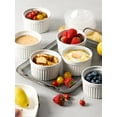 thumbnail image 6 of 10 oz Ramekins with Lids Oven Safe, Large Creme Brulee Ramekin with Covers, Souffle Dishes Porcelain Ramekins Bowls for Baking Sauce Dessert, Set of 6, White, 6 of 8