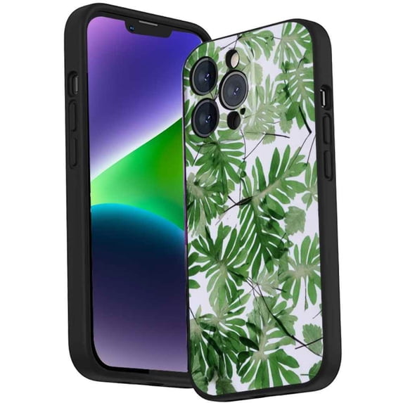 Compatible with iPhone 14 Pro Phone Case, Leaves-171 Case Men Women, Flexible Silicone Shockproof Case for iPhone 14 Pro