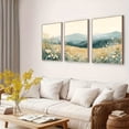 thumbnail image 2 of Set of 3 Frameless Mountain Daisy Wildflowers Landscape Paintings, Triptych Nursery Wall Art, Large Wildflowers Living Room Decor, Abstract Nature Landscape Artwork Wall Decor for Living Room, Bedro, 2 of 4