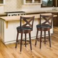 thumbnail image 4 of Costway Ensemble de 2 Tabourets de Bar 24 Pieds' Hauteur Chaise Pivotante en Bois pour Salle à Manger Cuisine Maison, 4 of 7