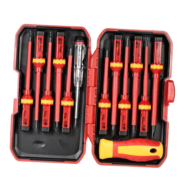 Tournevis, 13pcs 1000v avec Phillips Fendus Ensemble avec Fendus PozidrivTools Fendus Tournevis SetTools Kit Tournevis Siuke 13pcs 1000v Ceable Tournevis
