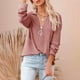 thumbnail image 4 of Túnica con cremallera para mujer, blusas de manga larga con cuello en V profundo, blusas holgadas informales, trajes de verano, rosa, XXL Methold AP003810-20, 4 of 7