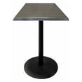 thumbnail image 3 of Indoor/Outdoor 36" Tall OD211 Black Table Base with 30" x 30" Foot and 36" x 36" Square Indoor/Outdoor Greystone Top by the Holland Bar Stool Co., 3 of 5