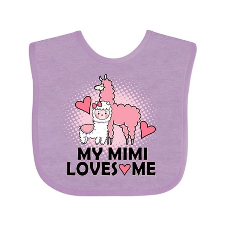 

Inktastic My Mimi Loves Me Llama Gift Baby Girl Bib