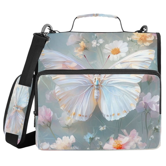 DIXRUYEE Zipper BinderTrapper of keeper Documents Organized Design Butterfly Serenity Printed