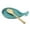 Aqua Blue, variant on Ceramic Spoon Rest for Kitchen with Wooden Spoon, Whale Shape, 4.8W X 7.8L Aqua