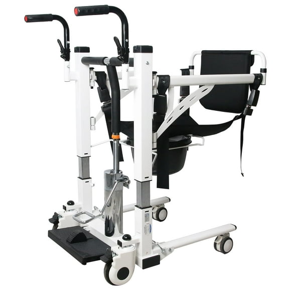Hydraulic Patient Transfer Lift Chair, Multifunctional Transfer Wheelchair, Adjustable Seat Height, Portable Toilet Commode Chair, Shower Chair