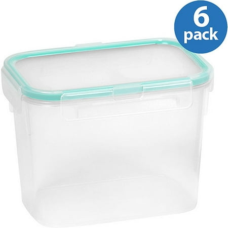 Snapware Airtight Plastic 4.7-Cup Rectangle Food Storage Container, 6-Pack