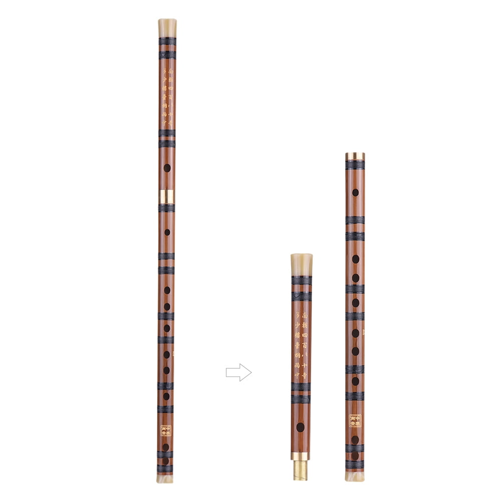 Flûte Chinoise En Bambou Clé F (Dizi) - Bambou Amer Traditionnel Avec Étui Et Accessoires