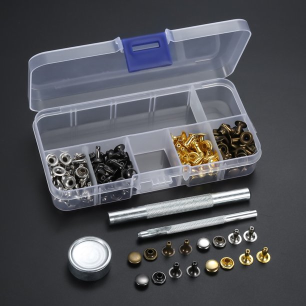 120 Set Leather Rivets Single Cap Rivets Tubular Metal Studs