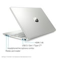 thumbnail image 6 of HP 15.6", Intel Core i3-1005G1, 8GB RAM, 256GB SSD, Silver, Windows 10, 15-dy1031wm, 6 of 10