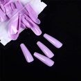 thumbnail image 1 of 100pcs Solid Color Plastic Shiny High-Hard Holiday Nails Simple Pointed Fake Nail Extension Press on Nails Manicure (light purple), 1 of 1