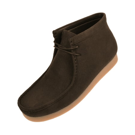 Leather Crepe Boots - Amali Men's Faux Leather High Top Lace-up Casual Boots Crepe Rubber Like Sole