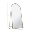 thumbnail image 3 of DecMode 31" x 64" Gold Metal Fleur De Lis Ornate Baroque Floor Mirror with Easel, 3 of 9