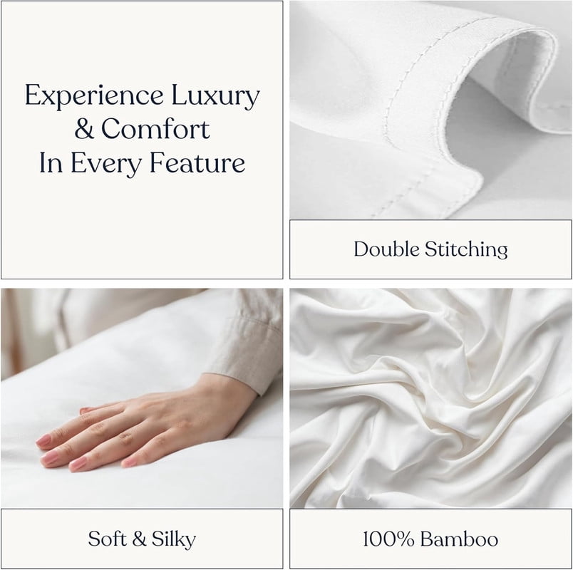 Delara 100% Viscose Derived from Bamboo Flat Sheet 74x105 - Ultra-Soft, Cooling, and Moisture-Wicking, Luxury Flat Bed Sheets for Hot Sleepers