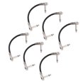 thumbnail image 1 of 6 Inch Guitar Patch Cable Right Angle Metal Connectors Space Saving for Pedalboard Connections, 1 of 7