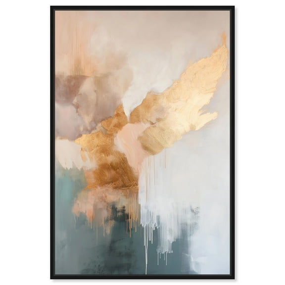 Muted Harmony Canvas Gold Leaf Wall Art by Art Remedy, Black Frame, 10" x 15"