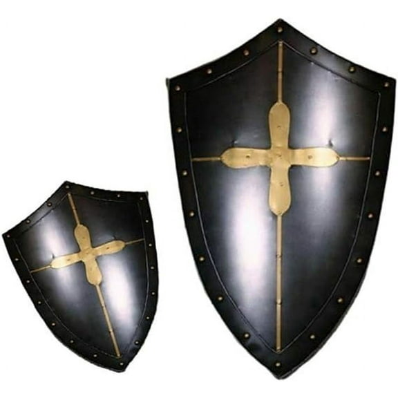 THOR INSTRUMENTS Medieval Knight Black Antique Armor Shield Handcrafted Metal One Size Rustic Vintage Home Decor Gifts