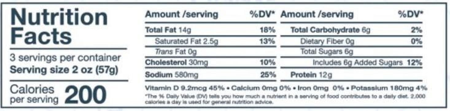 (2 pack) Latitude 45 Smoked Candy Salmon Bites, Ready to Eat Pack, 6oz serving size 2 ounces, 3 servings per container, 12g protein per serving.