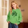 thumbnail image 2 of XUELUO Big Girls Hoodies St. Patrick'S Day Clover Graphic Hood Long Sleeve Tops Spring Sports Breathable Tshirts With Pocket, 2 of 4