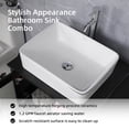 thumbnail image 6 of Eclife 36"W x 20"D x 32"H Black Bathroom Vanity Sink Combo White Rectangle Ceramic Vessel Sink with Side Cabinet, Water Save Faucet & Solid Pop up Drain,Mirror, 6 of 14