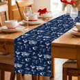 thumbnail image 5 of Navy Blue Nautical Table Runner 108 Inches, Summer Coastal Ocean Beach Coconut Trees Bed Runner Dresser Scarves Tabletop for Indoor Outdoor Parties/Ceremony/Banquet, 13"x 108", 5 of 9