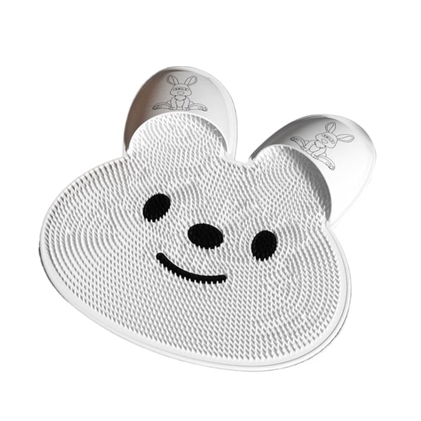 Naiovety Almohadilla antideslizante para baño, ventosas biomiméticas para seguridad, herramienta para lavar y frotar los pies Juegos de accesorios de baño Blanco