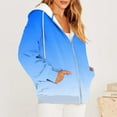 thumbnail image 4 of LLYwey Womens Sweatshirt Zip Up Deals Women's Casual Printed Zippered Long Sleeve Hooded Sweater Jackets Tops New Zip Up Hoodies Womens Hoodie Style U8 Light Blue L, 4 of 6