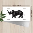 thumbnail image 2 of License Plate, Geometric Rhino Decorative Front,Personalized Stainless Steel License Plate Cover For Men Women,12.2" X 6.2", 2 of 6