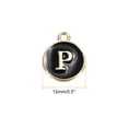thumbnail image 2 of Alphabet P Letter Charm Double Sided Enamel Initial Alphabet Pendant Black, for Jewelry Making, 50pcs, 2 of 7